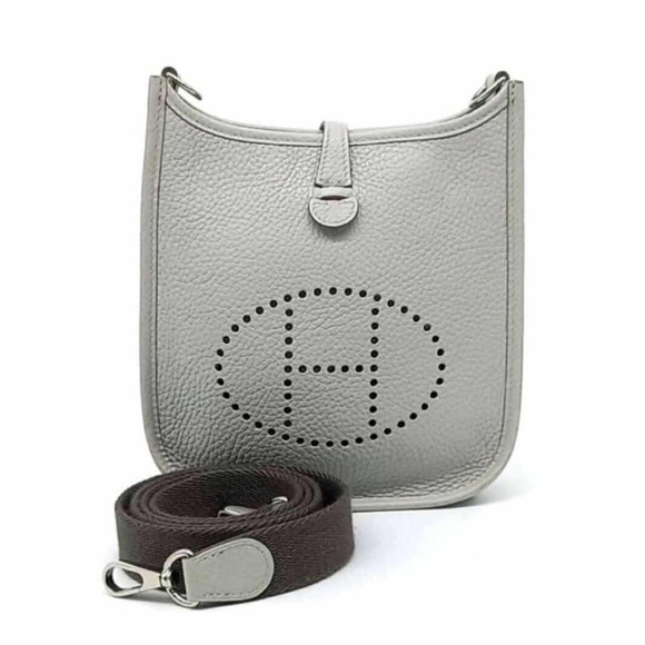 Hermes Evelyne 16 Gray Leather Shoulder Bag - Picture 1 of 6